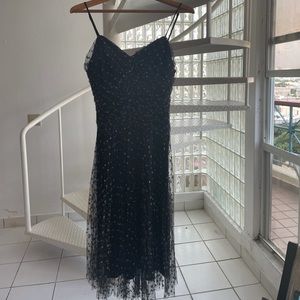 Black Betsey Johnson dress with sparkle metallic detailing